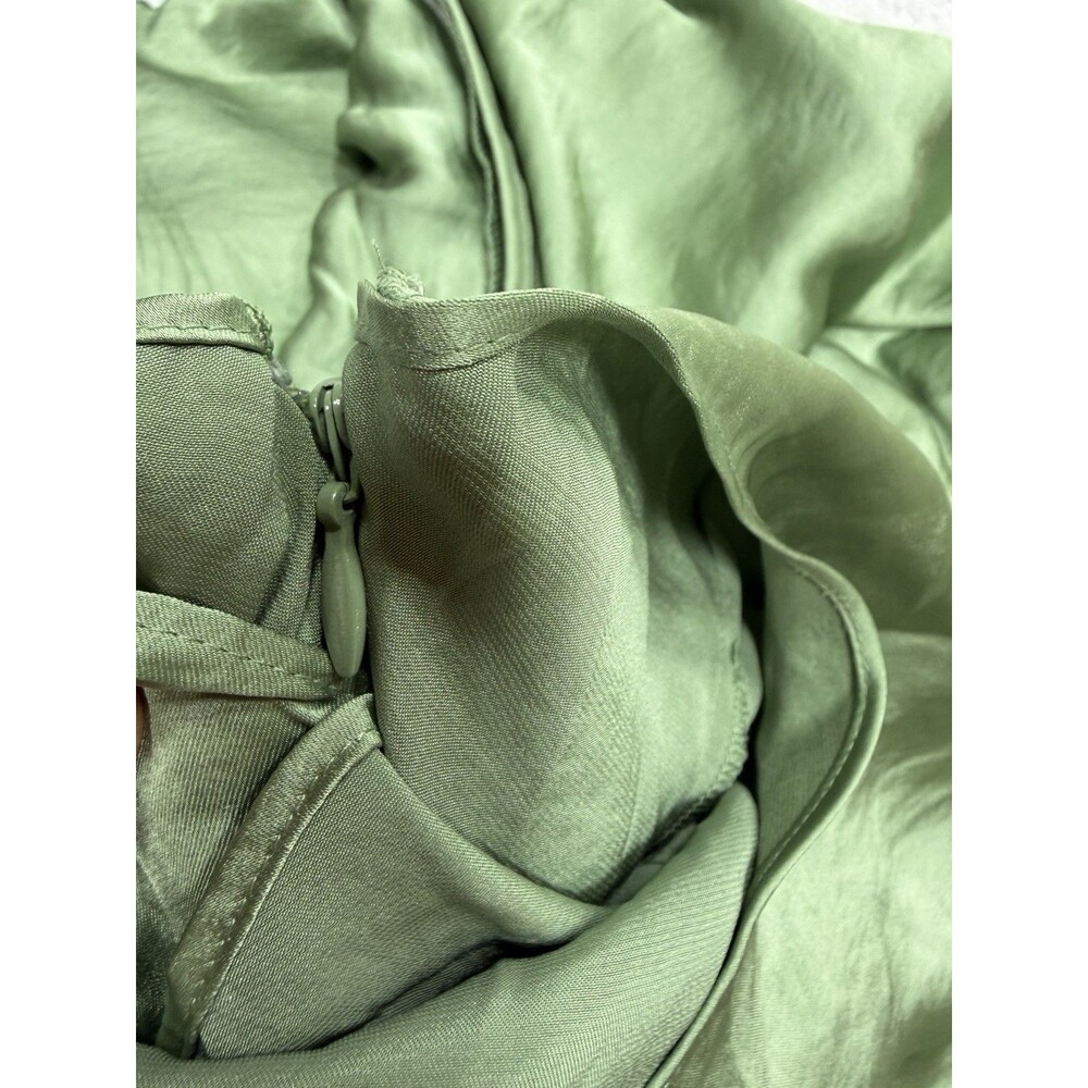 Abercrombie & Fitch Maxi Dress Green Cowl Neck Draped Wedding Preppy Size XL - Picture 12 of 13
